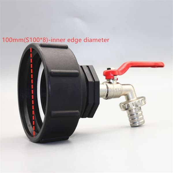 IBC Utloppsventil, 3/4\" Adapter, S100x8 Mässingskulventil, Regnvatten Tank Tillbehör