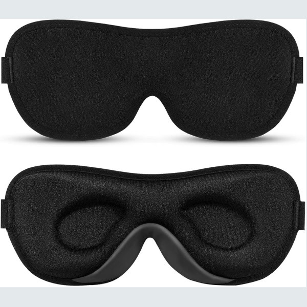 IC Ögonmask för att sova, Mjuk andningsbar sovande ögonmask med justerbar rem, 3D Blackout-ögonmask för sömnlöshet