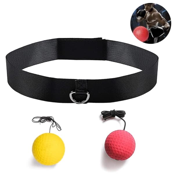 IC Reflexbold – Blød Multilayer Premium Pandebånd Boksebold – Reflex Speed ​​Ball – Hånd-Øje Koordinationstræning – Gul