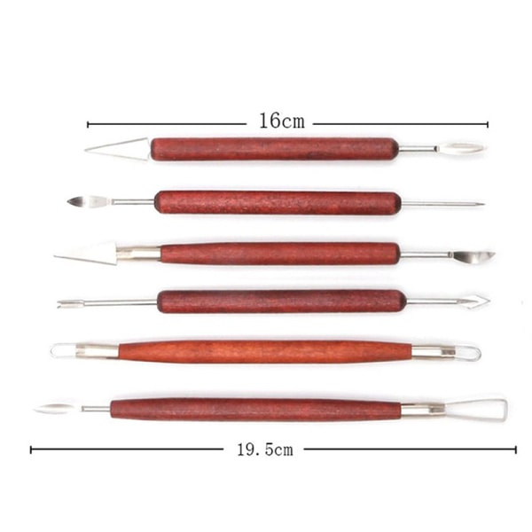 IC 6-pack Lera Skulptur Set Kit Vax Lera Carving Verktyg