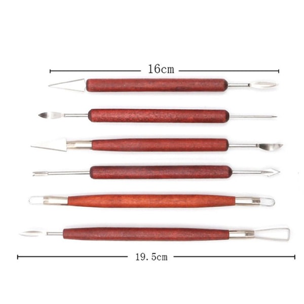 IC 6 Styck Lera Skulptera Sæt Vax Lera Udskæringsværktøj