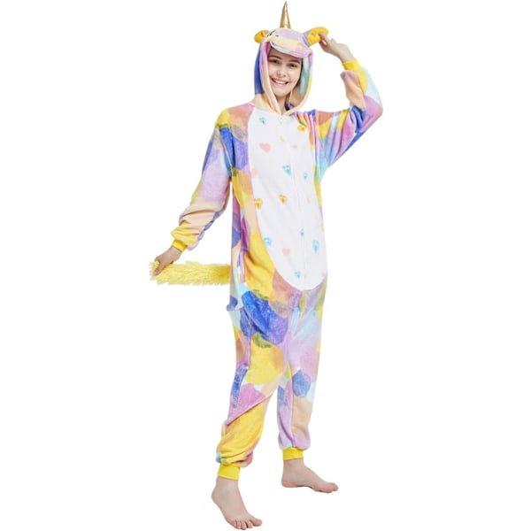 Voksen Unisex Jumpsuit Kostume Dyrekostume Tapdans Kostume Pyjamas Hoodie Nattøj Rollespil Tegneserie 3D Pyjamas Karneval Jul Halloween New unicorn L