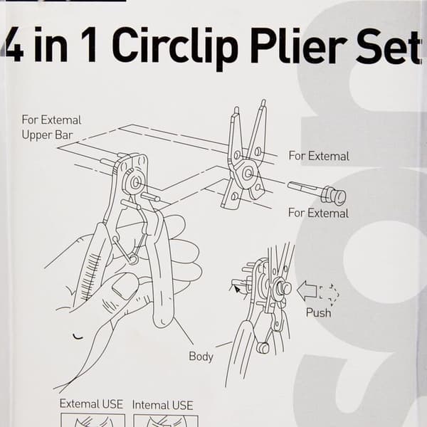 Diy 454 Circlip Tang med Utskiftbare Hoder 160mm 5stk