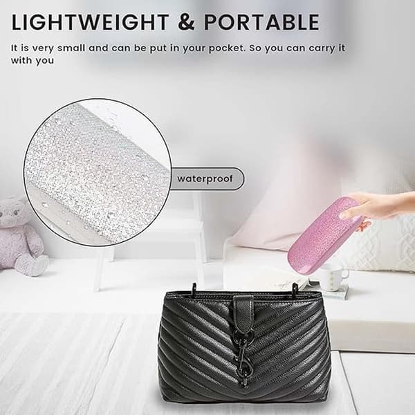 Hårt glasögonfodral med glitterskal, PU-läder, anti-rep, 16x6x3.6cm