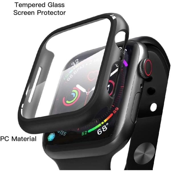 Apple Watch ScreenProtector, hårt PC- case med HD Clear Tempered IC