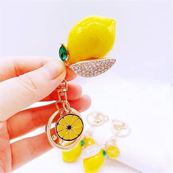 Sød citron nøglering Little Lemon Crystal Rhinestone nøglering IC