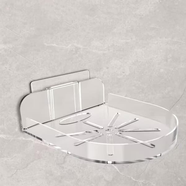 Väggmonterad hylla för säkerhetskamera, självhäftande utan borrning, PP-förvaringsfäste för inomhus- och utomhusbruk, hem och sovrum, transparent, 2-pack