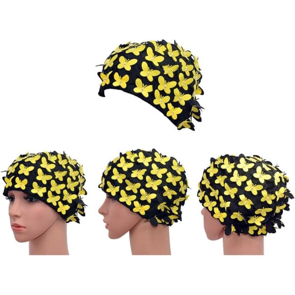 IC Cap i vintage, blomsterdesign, retrostil, gul