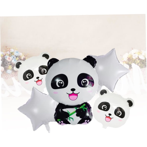 IC 5st Djurdekor Pandaballong Barndekor Tecknad ballong Panda Folieballong Fest Folieballong Dekorera Set Barn Aluminium
