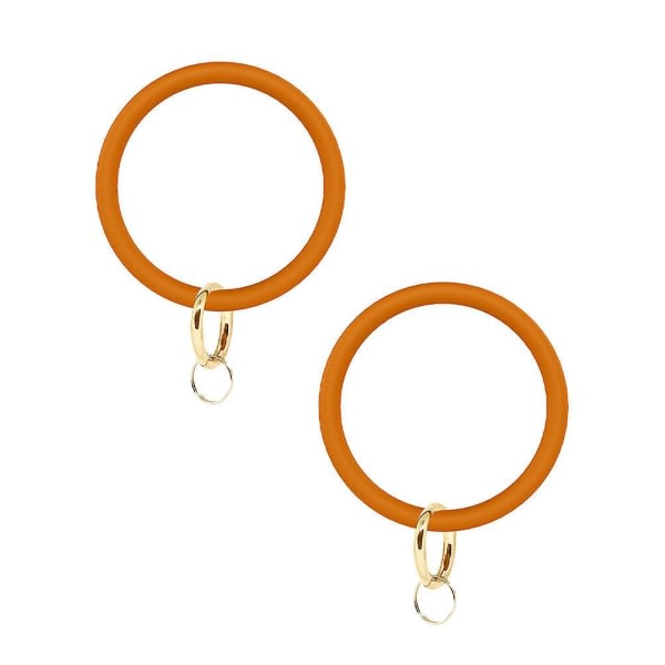 2. Silikonarmband Stort ympyräkäsivarsinauha Käsivarsinauha Nyckelring Ring Nyckelhänge Tillbehör för kvinnor Dam (oranssi) Oranssi IC