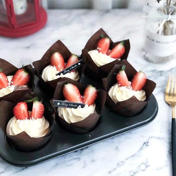 IC 200 stk Tulip Cupcake Baking Cups, Muffin Baking Liners Holdere