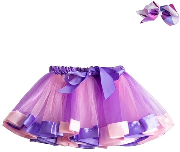 Tutu - Balletskørt - Udklædning - Inkluderer hårbue - Lilla - 2-3 år