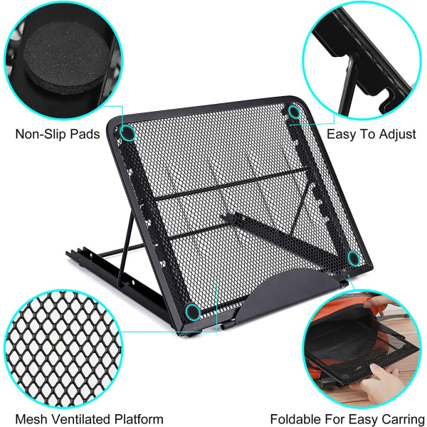 IC Laptopstativ Universal kontorholder til bærbar computer Laptopstativ (sort)