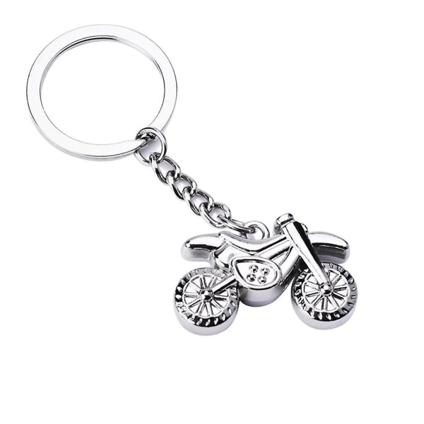 1. Trendig Motorcykel Nøglering Offroad Motorcykel Metal Nøglering Nøglering Håndtaske Taske Hængende Dekoration (Sølv) IC