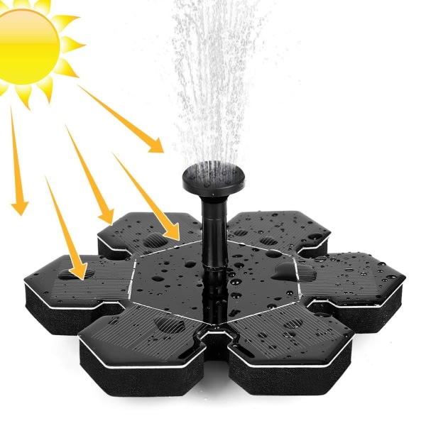 IC Solar Fountain, 1,4W Solar Pond Pump med 5 effekter Solar