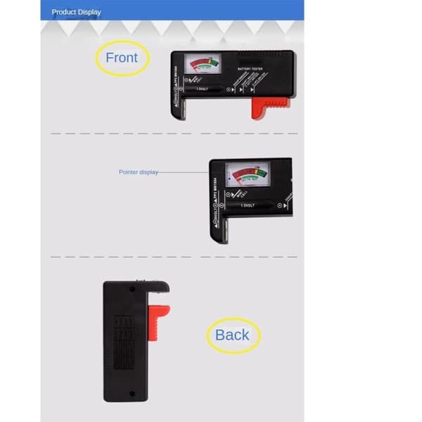 BT-168 AA/AAA/C/D/9V/1.5V Universal Knapcelle Batteri Farvekodet Måler Indikerer Volt Tester BT168