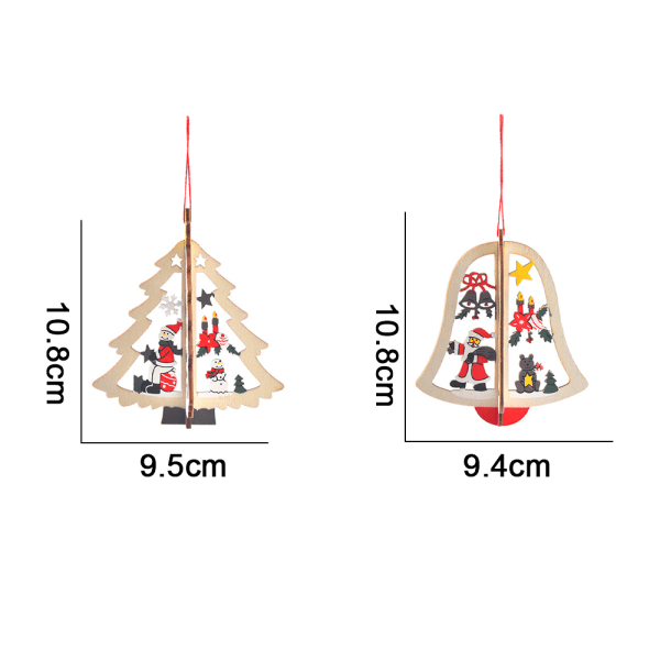 IC 2 Træhæng Jul Trædekoration Natur Jul Style 4
