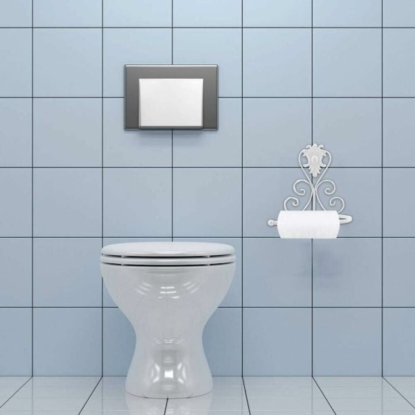 WC-paperiteline seinälle, vintage-tyylinen WC-paperirullateline, pyyhekoukku, kylpyhuoneen rullateline (valkoinen)