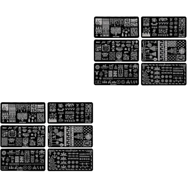 18 stk. julestempelplader Neglekunst Neglekunst Stencils12 stk. 12x6x0.1cm 12 stk. 12x6x0.1cm