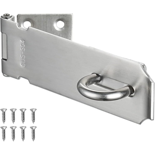 IC Dørhasp, 5 tommer 304 rustfrit stål sikkerhedslås tjocklek 1,9 mm, børstet stål, DL130-BN