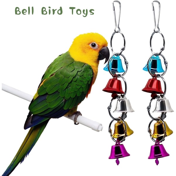 IC 5 st fågel papegoja leksaker hängande klocka husdjur Fågelbur Hängmatta gunga leksak hängande leksak, finkar