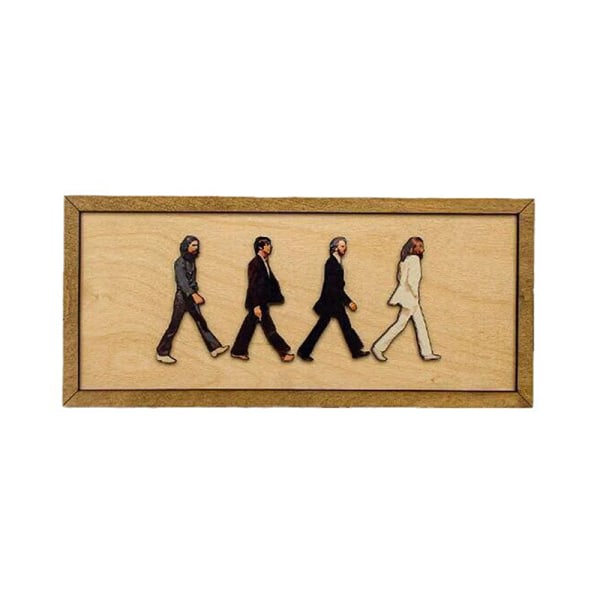 IC Beatles Abbey Road -muotokuva kehyksessä