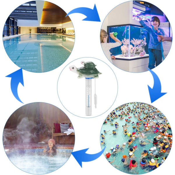 Flytande pooltermometer med snöre