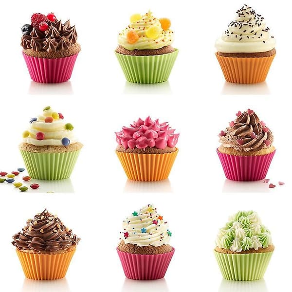 40-pak silikone bageforme, genanvendelige non-stick silikone muffinforme og silikone bageforme