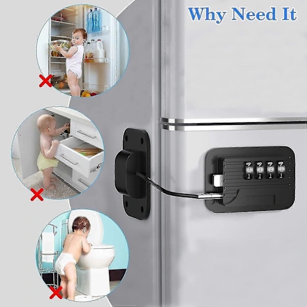 Refrigerator Lock with Password, Childproof Refrigerator Lock for Refrigerator [DB]