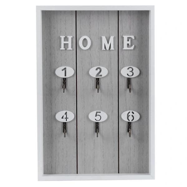 Wall Mounted Key Cabinet Wood Key Organizer Hanger Decorative Key Holder Decor (C)