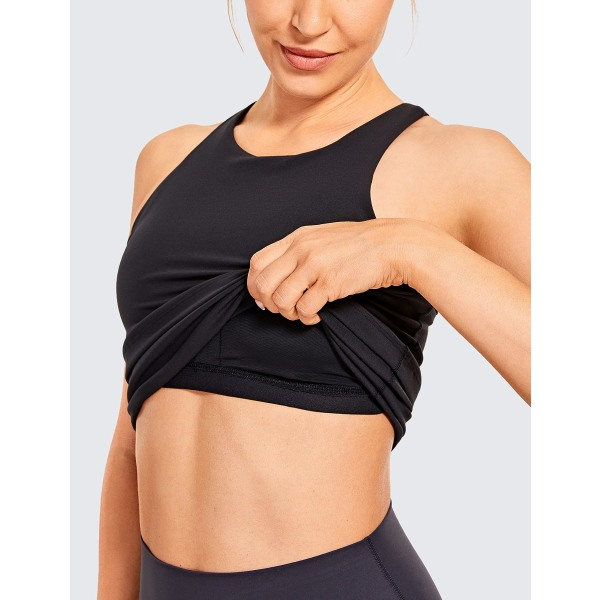 IC Treningstopp for kvinner med høy hals - med innebygd BH-støtte Racerback Athletic Sports Shirt (M)