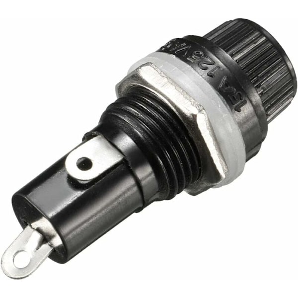 10 st 5 x 20 mm Säkringshållare AC 10A 250V Svart Skruvlock Säkringshållare, Panelmonterad Skruvlock Säkringshållare