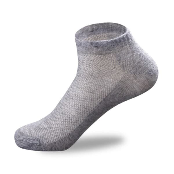 IC Låga Herrstrumpor Svart Vit Grå Bomull Mesh Kortstrumpa Herr Spo 4(5pair black)