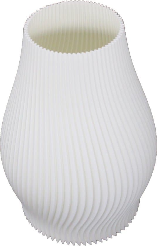 Vit 3D-printad vas 20cm Chicago Wave Design Miljövänlig PLA Bioplast 100% Vattentät Modern Heminredning för Vardagsrum Present
