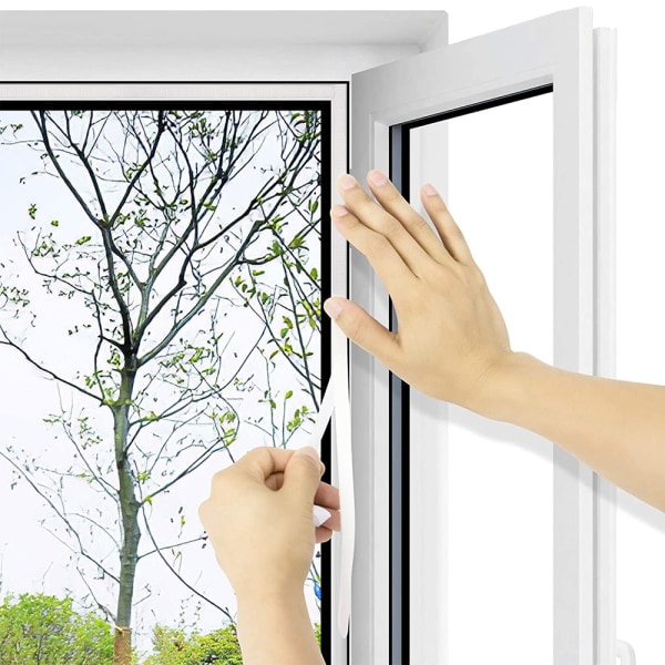 IC universalfönster transparent myggnät/tvättbart myggnät/justerbart insektsnät, fönsterstorlek 60*80 cm