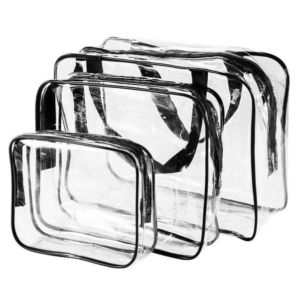 IC Transparent Makeup Taske, 3-pak Transparent