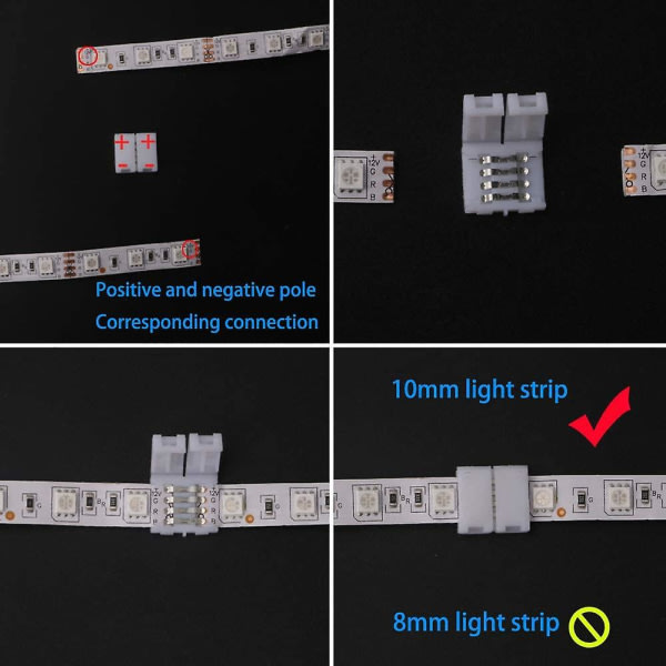 IC 5m 4-polet RGB LED-stribe forlængerledning, LED-stribe connector kit