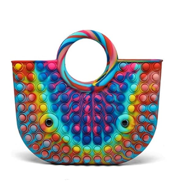 IC Boble Håndveske, Silikon Angst Stress Relief Popping Hånd Multicolor