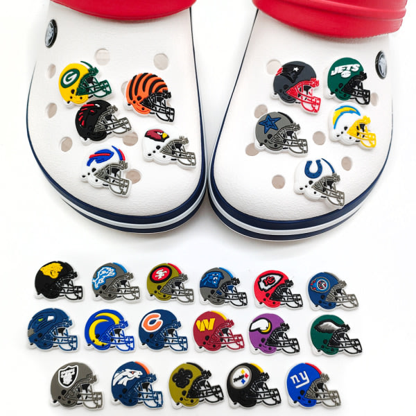 NFL unisex-vuxen NFL Team Logotyp 27-pack Charms for Clogs Shoes Armband