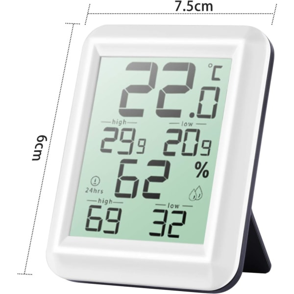 IC Mini Indendørs Termometer, Høj Præcision Indendørs Hygrometer, ℃/℉