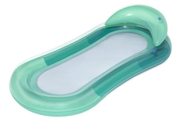 Oppustelig Pool Float Loungestol Med Netbund PVC til Strand- og Poolafslapning 160 x 84 cm Grøn