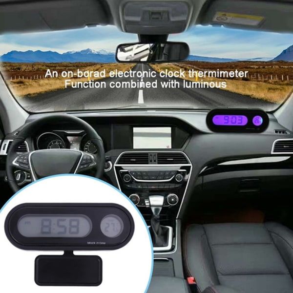 IC Biltermometer Kello LCD Digitaalinen Näyttö Lämpömittari