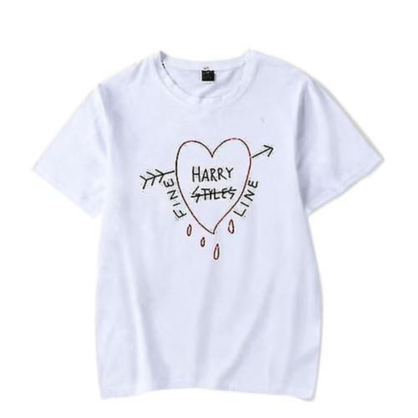 Harry Styles Fine Line Trykket T-skjorte Dame Herre Casual Korthjermet T-skjorte Hvit XXL