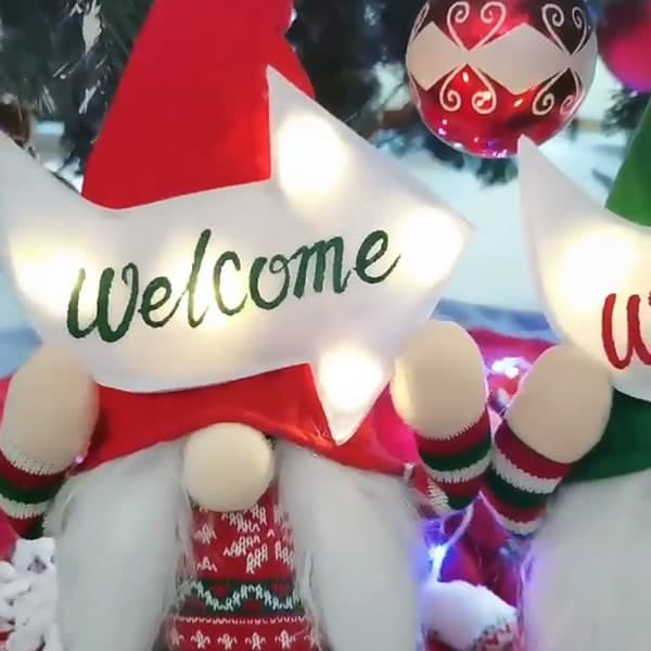 IC 44CM hög guide skylt tomte ornament julgransprydnader röd