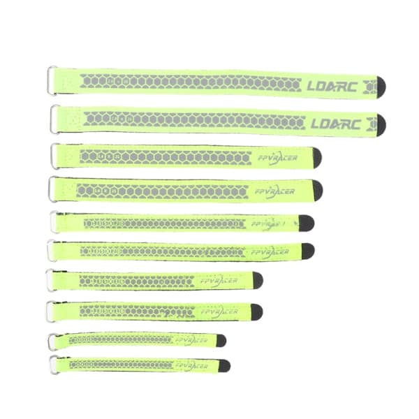 IC 2 STK FPVRACER Søm Polyester 300D RC Batteristropp Metallspenne 10X130MM