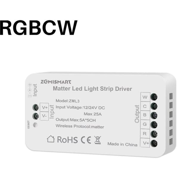 Matter RGBCW Bixb Wifi LED Ljusremskontroller // för Hem/för Kontrollstöd