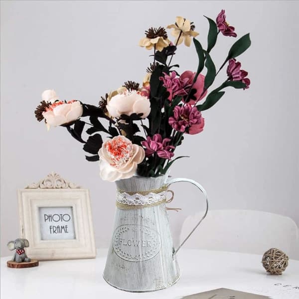 Blomsterkande Bondegård Shabby Chic Dekorativ Vase Landstil