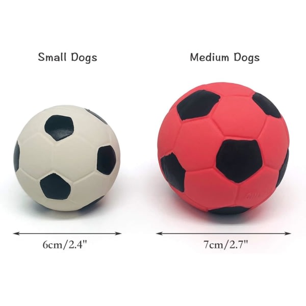 IC Tre 7 cm hundleksaker, latexboll, fotboll och kläm, tugga och kasta interaktiivinen peli, medelstor hund