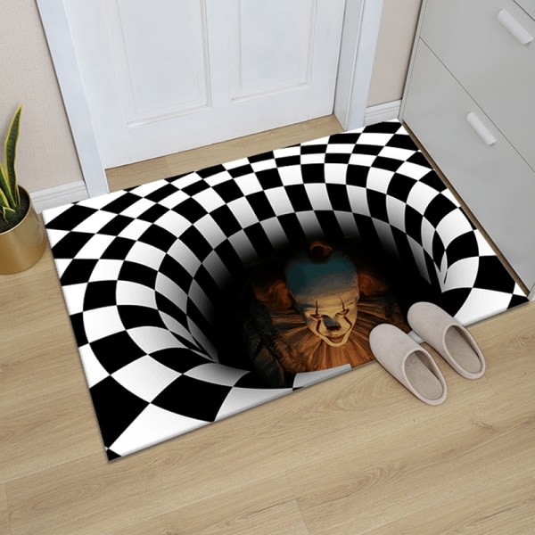 IC 3D Vortex Illusion Matta Dörr Golvmatta Abstrakt Geometrisk Op A1