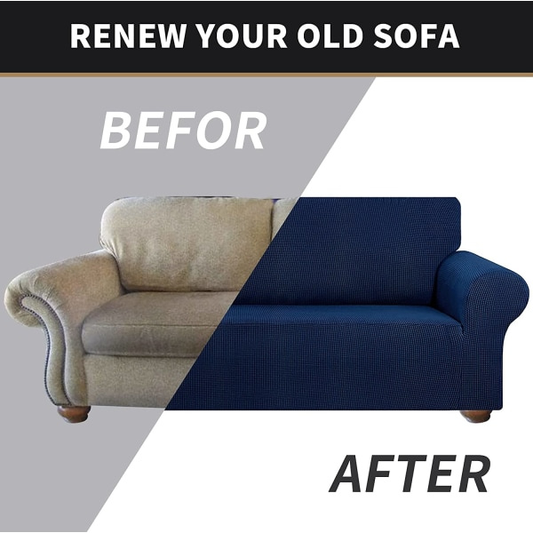 IC Sofföverdrag Stretchöverdrag med två överdrag 1 st (Love Sofa Mörkblå